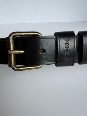 Gant USA Heavy Leather Belt Mens 34 Black Heritage Americana Thick High Quality